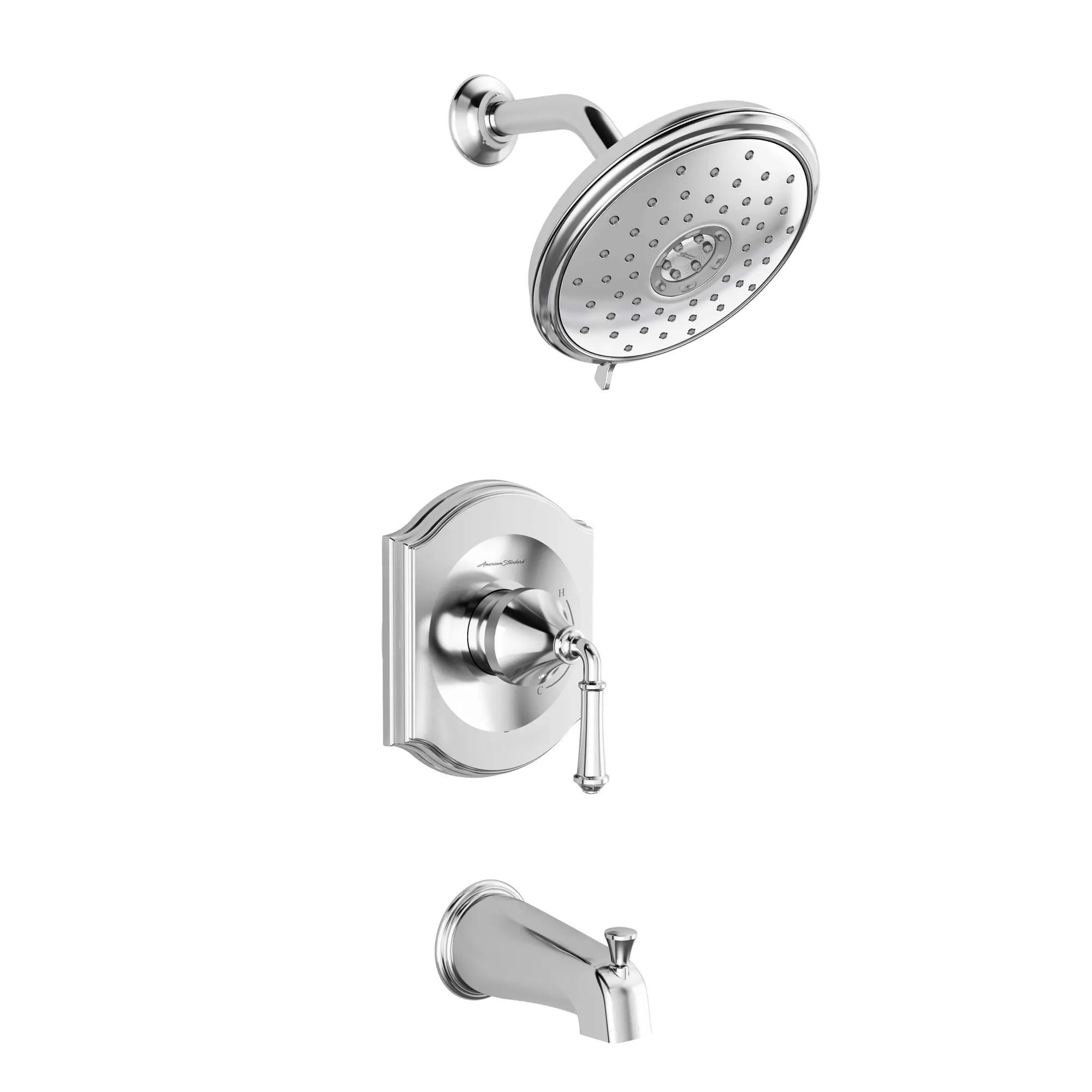 Portsmouth 1.8 GPM Tub and Shower Trim Kit with Water-Saving Showerhead and Double Ceramic Pressure Balance Cartridge with Lever Handle — image 1